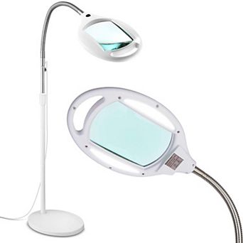 Brightech Lightview Pro 2.25x Magnifying Led Floor Lamp With Adjustable Gooseneck Head