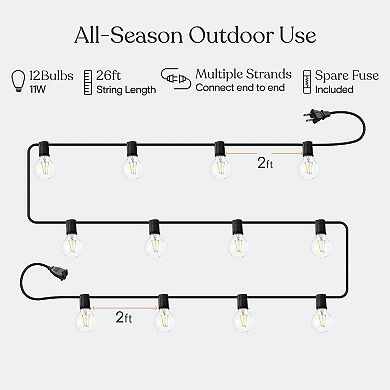 Brightech JL-3BB7-X0UZ Waterproof LED Outdoor 26 Feet String Patio Globe Lights