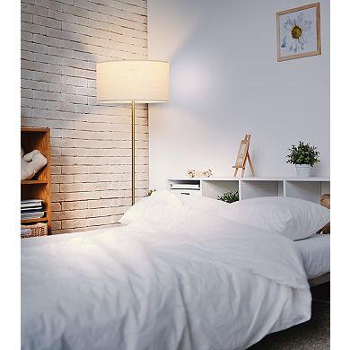 Brightech Quinn 60" Led Floor Lamp With Fabric Drum Shade