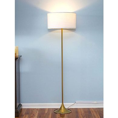 Brightech Quinn Mid Century Modern Floor Lamp with LED Light, Antique Brass