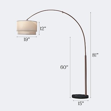 Brightech Mason 81" Led Contemporary Arc Floor Lamp With Marble Base