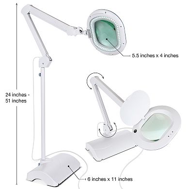 Brightech Lightview Pro Led 2-in-1 Magnifier Floor Or Desk Lamp (2.25x) 5 Diopter