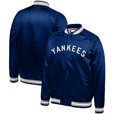 Men's Mitchell & Ness Navy New York Yankees Lightweight Satin Full-Snap Jacket