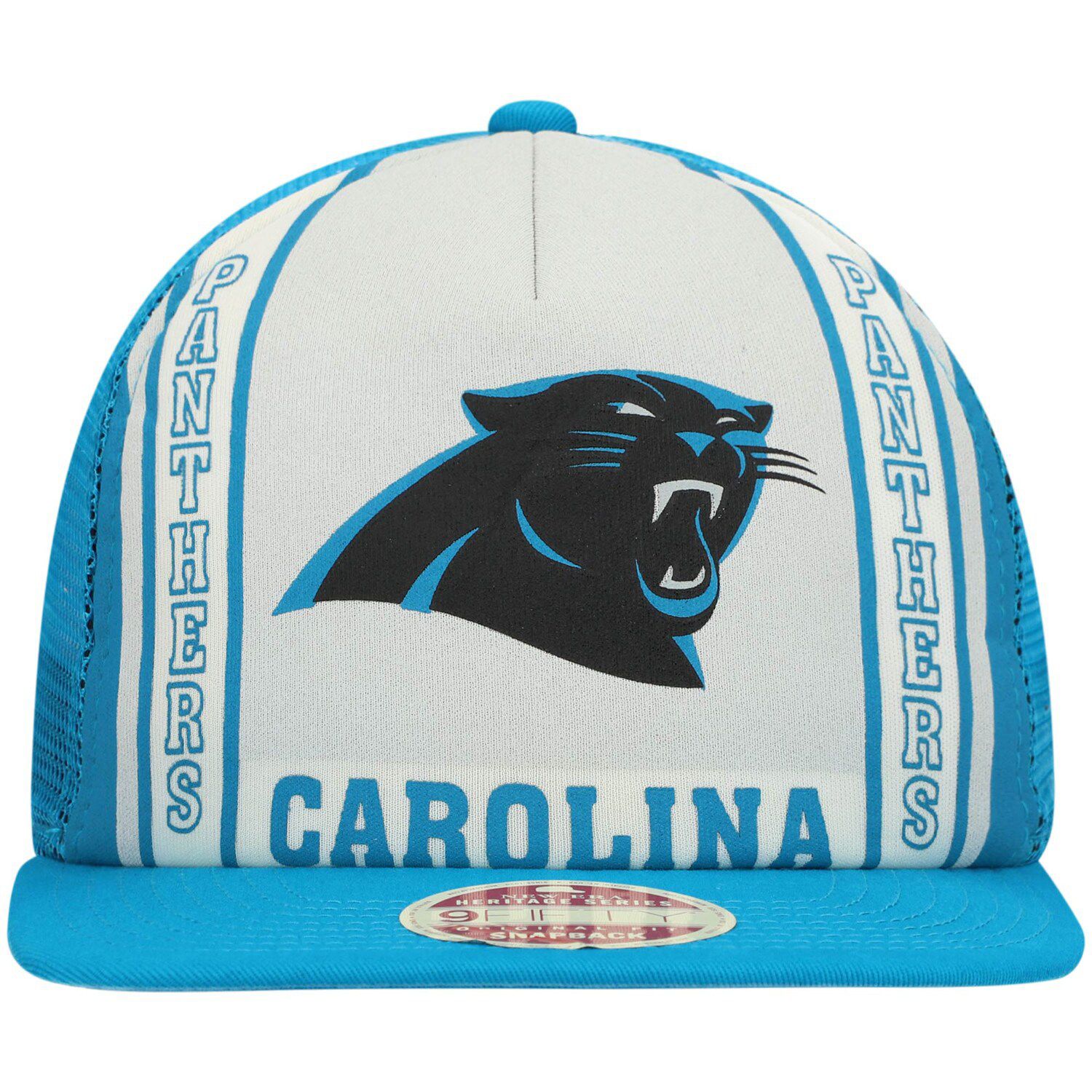 Men's New Era Blue Carolina Panthers Heritage Banner 9FIFTY Snapback Hat