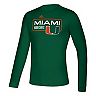Men's adidas Green Miami Hurricanes In The Frame Creator AEROREADY Long Sleeve T-Shirt