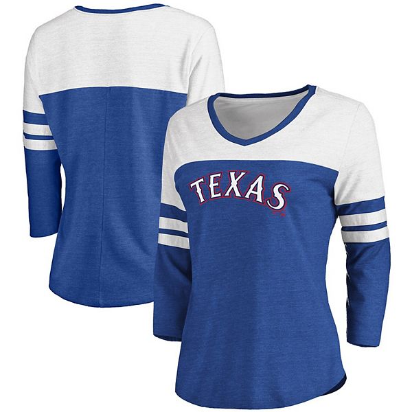 Lids Texas Rangers Women's Plus Wordmark V-Neck T-Shirt - Royal