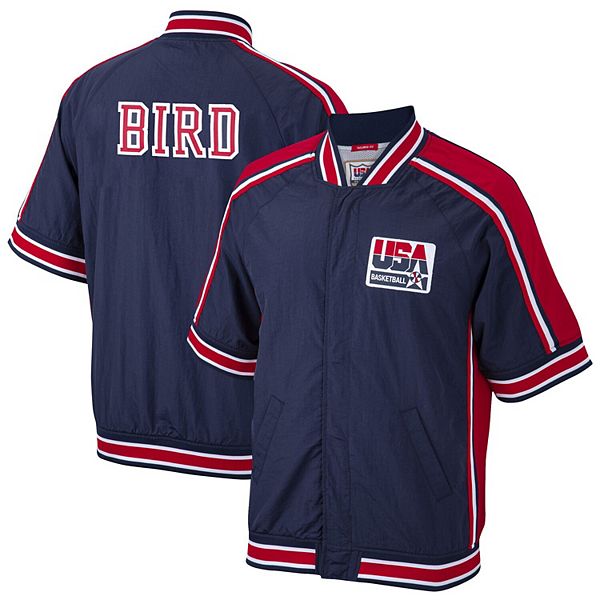 Men S Mitchell Ness Larry Bird Navy Usa Basketball 1992 Dream Team Authentic Warm Up Jacket