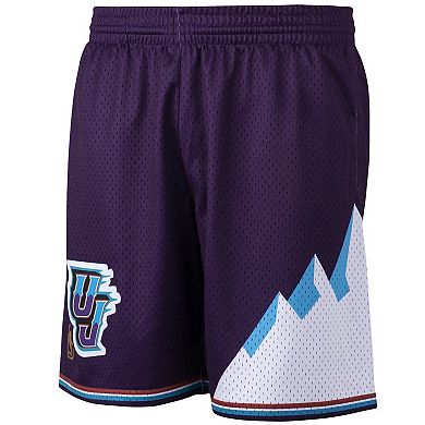Men's Mitchell & Ness Purple Utah Jazz Hardwood Classics Primary Logo Swingman Shorts