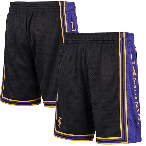 Los Angeles Lakers Black Team Colour Swingman Short By Mitchell & Ness -  Mens