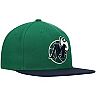 Men's Mitchell & Ness Green Dallas Mavericks NBA Two-Tone Classic Snapback Adjustable Hat