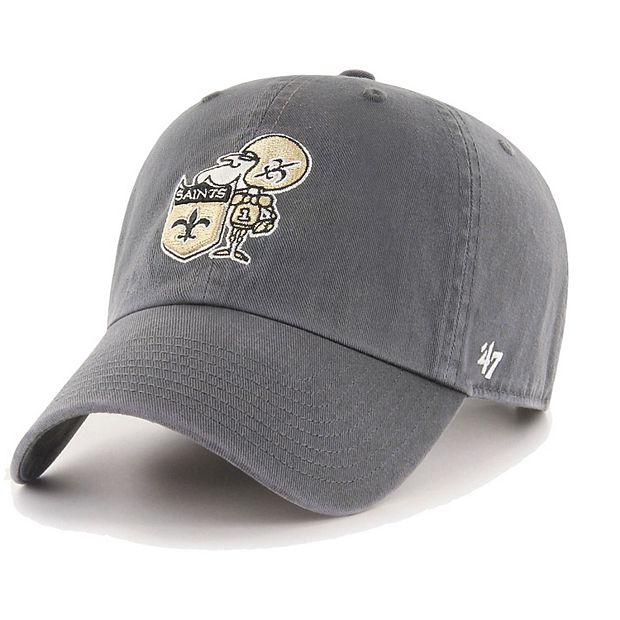 Mens New Orleans Saints '47 Brand Black Cleanup Adjustable Hat