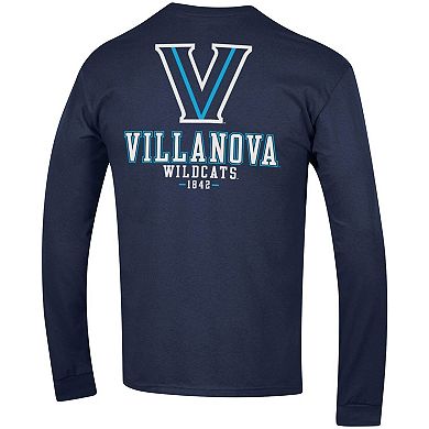 Men's Champion Navy Villanova Wildcats Team Stack Long Sleeve T-Shirt