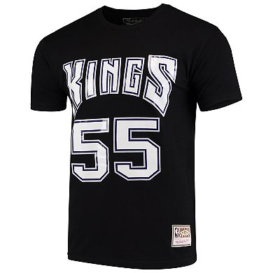 Men's Mitchell & Ness Jason Williams Black Sacramento Kings Hardwood Classics Team Name & Number T-Shirt