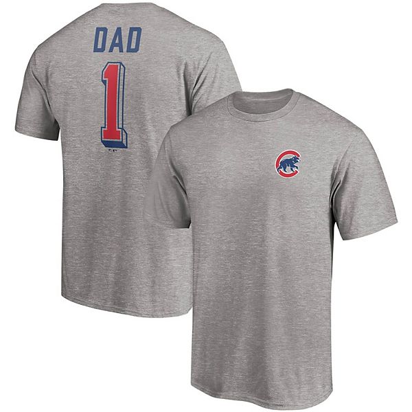 Men's Fanatics Branded Heathered Gray Chicago Cubs Number One Dad Team T- Shirt