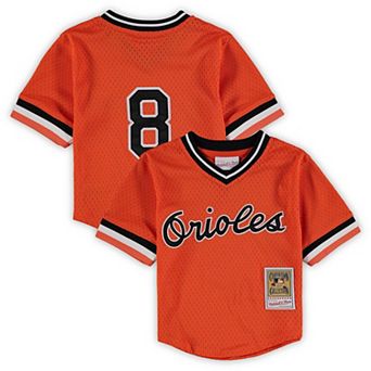 Preschool & Toddler Mitchell & Ness Cal Ripken Jr. Orange Baltimore Orioles Cooperstown Collection Mesh Batting Practice Jersey