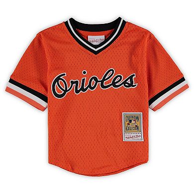 Preschool & Toddler Mitchell & Ness Cal Ripken Jr. Orange Baltimore Orioles Cooperstown Collection Mesh Batting Practice Jersey