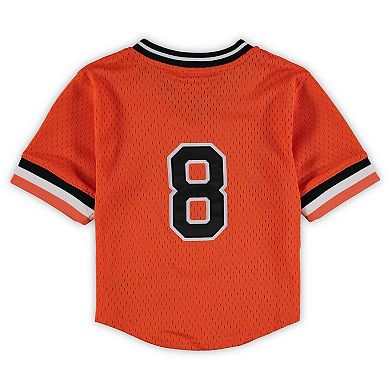 Preschool & Toddler Mitchell & Ness Cal Ripken Jr. Orange Baltimore Orioles Cooperstown Collection Mesh Batting Practice Jersey