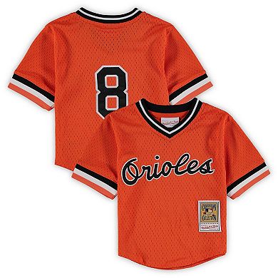 Preschool & Toddler Mitchell & Ness Cal Ripken Jr. Orange Baltimore Orioles Cooperstown Collection Mesh Batting Practice Jersey