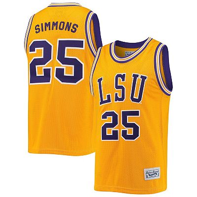 Men s Original Retro Brand Ben Simmons Gold LSU Tigers Commemorative Classic Basketball Jersey