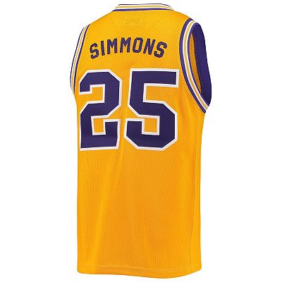 Men s Original Retro Brand Ben Simmons Gold LSU Tigers Commemorative Classic Basketball Jersey