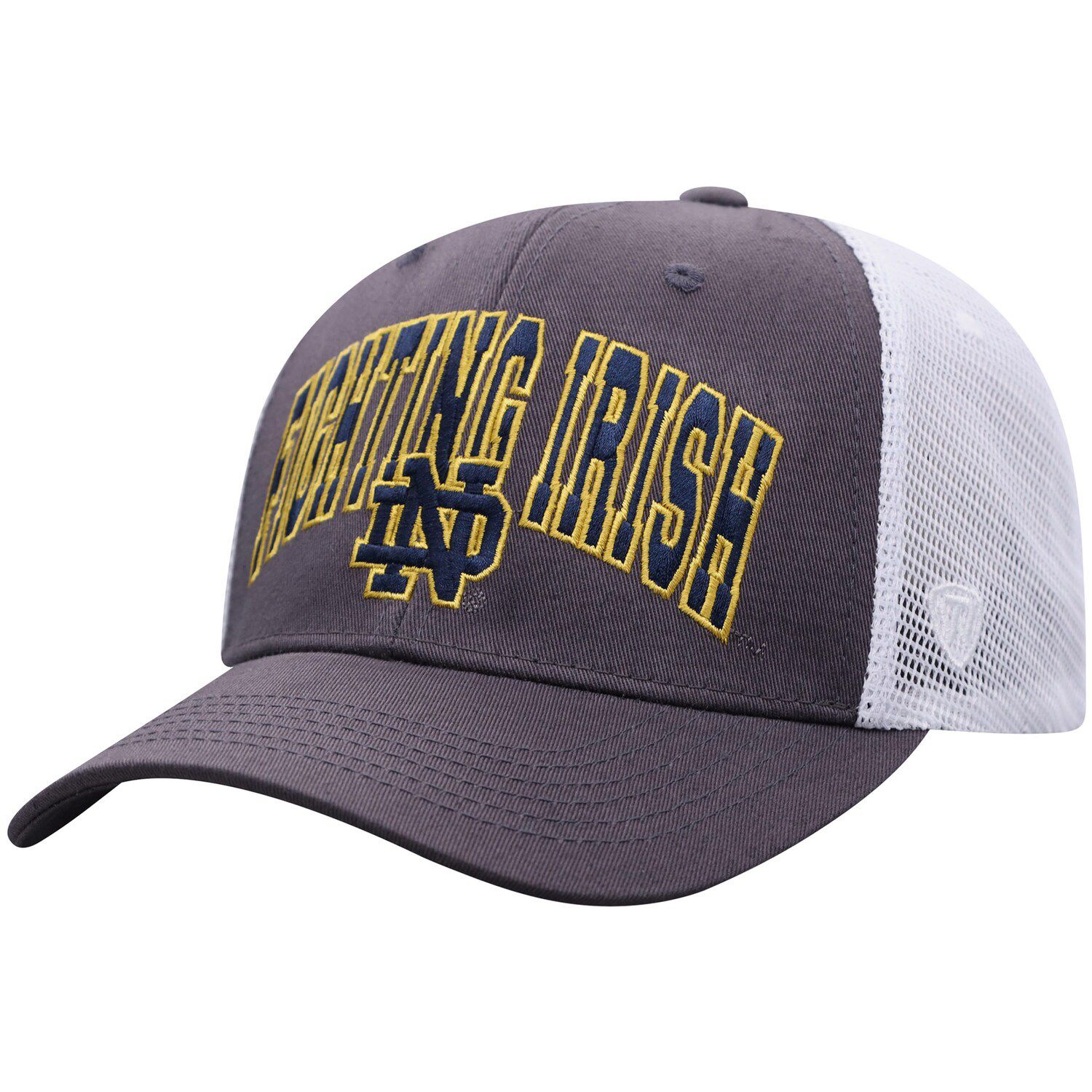 Image for Unbranded Men's Top of the World Charcoal/White Notre Dame Fighting Irish Classic Arch Trucker Snapback Hat at Kohl's.