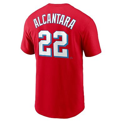 Men's Nike Sandy Alcantara Red Miami Marlins City Connect Name & Number T-Shirt