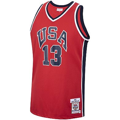 Men's Mitchell & Ness Chris Mullin Red USA Basketball Authentic 1984 Jersey