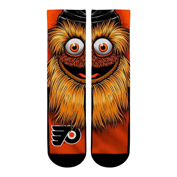 Men s Rock Em Socks Philadelphia Flyers Split Face Mascot Crew Socks