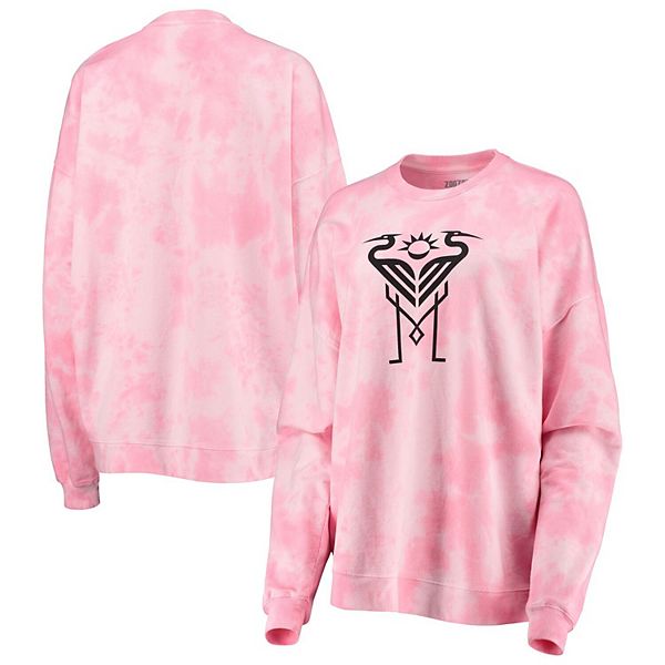 Women's ZooZatz Pink Inter Miami CF Tie-Dye Fleece Tunic Pullover