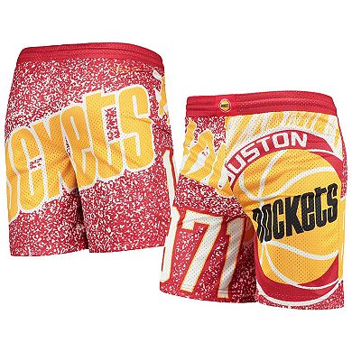 Youth Mitchell & Ness Red Houston Rockets Hardwood Classics Jumbotron Shorts