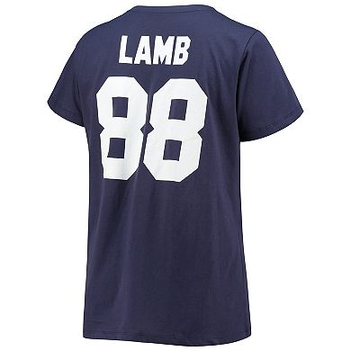 Women's Fanatics Branded CeeDee Lamb Navy Dallas Cowboys Plus Size Name & Number V-Neck T-Shirt