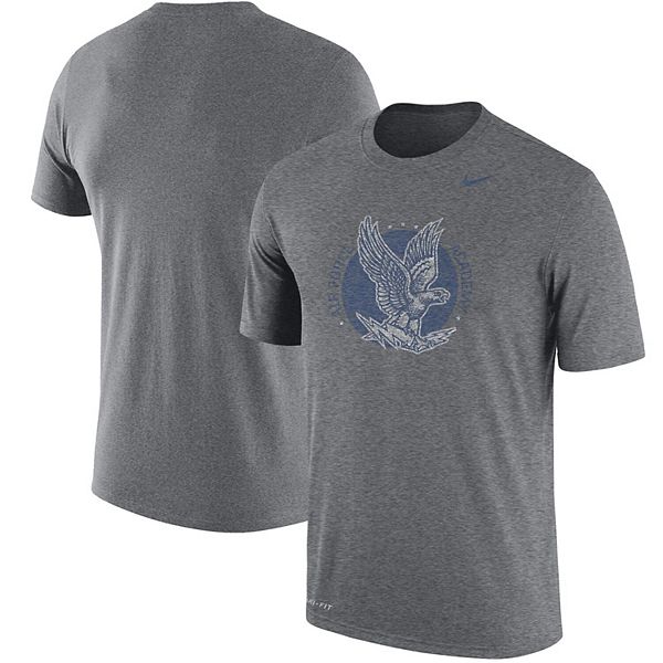 Men's Nike Heathered Gray Air Force Falcons Vintage Logo Performance T ...