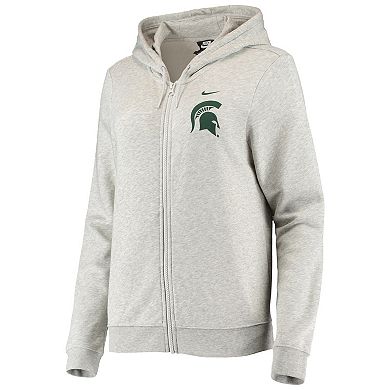 Women's Nike Heathered Gray Michigan State Spartans Varsity Fleece Full-Zip Hoodie