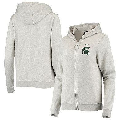 Women's Nike Heathered Gray Michigan State Spartans Varsity Fleece Full-Zip Hoodie