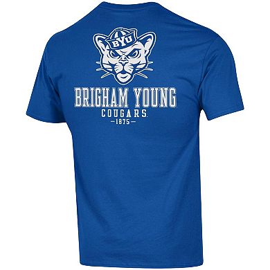 Men's Champion Royal BYU Cougars Stack 2-Hit T-Shirt