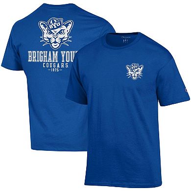 Men's Champion Royal BYU Cougars Stack 2-Hit T-Shirt