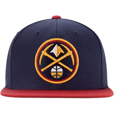 Men's Mitchell & Ness Navy/Red Denver Nuggets Two-Tone Wool Snapback Hat