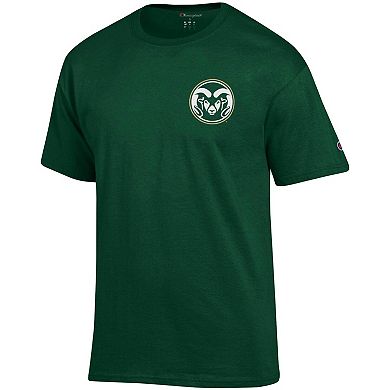 Men's Champion Green Colorado State Rams Stack 2-Hit T-Shirt