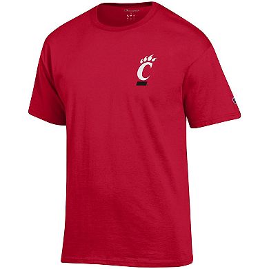 Men's Champion Red Cincinnati Bearcats Stack 2-Hit T-Shirt