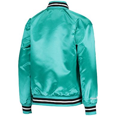 Youth Mitchell & Ness Teal San Antonio Spurs Hardwood Classics Satin Raglan Full-Snap Jacket