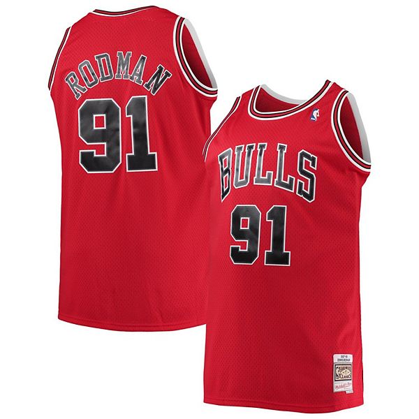 Women's Mitchell and Ness Chicago Bulls NBA Dennis Rodman Hardwood Classics  Swingman Jersey