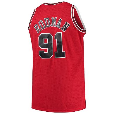 Men's Mitchell & Ness Dennis Rodman Red Chicago Bulls Big & Tall ...