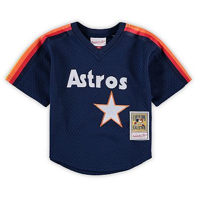Preschool & Toddler Mitchell & Ness Nolan Ryan Navy Houston Astros Cooperstown Collection Mesh Batting Practice Jersey
