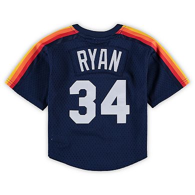Preschool & Toddler Mitchell & Ness Nolan Ryan Navy Houston Astros Cooperstown Collection Mesh Batting Practice Jersey