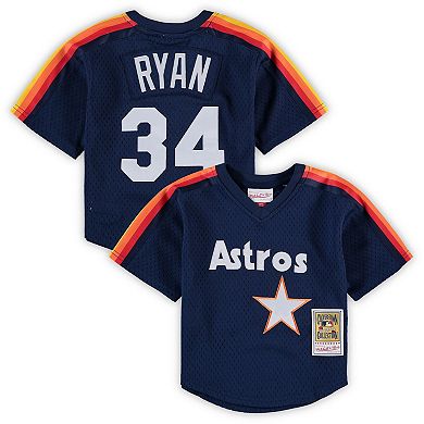 Preschool & Toddler Mitchell & Ness Nolan Ryan Navy Houston Astros Cooperstown Collection Mesh Batting Practice Jersey