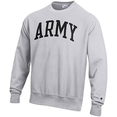 Men's Champion Heathered Gray Army Black Knights Arch Reverse Weave Pullover Sweatshirt