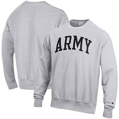 Men's Champion Heathered Gray Army Black Knights Arch Reverse Weave Pullover Sweatshirt