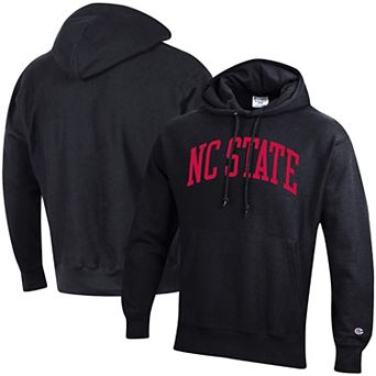 Men's Champion Black NC State Wolfpack Team Arch Reverse Weave Pullover Hoodie