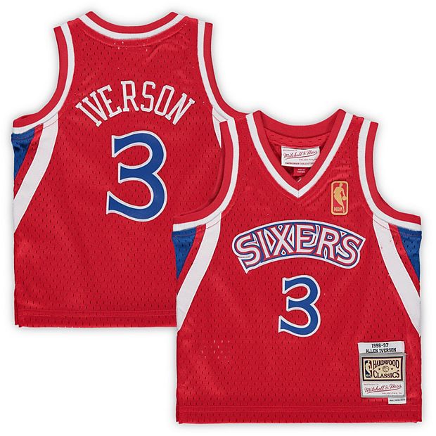 Infant Mitchell Ness Allen Iverson Red Philadelphia 76ers 1996