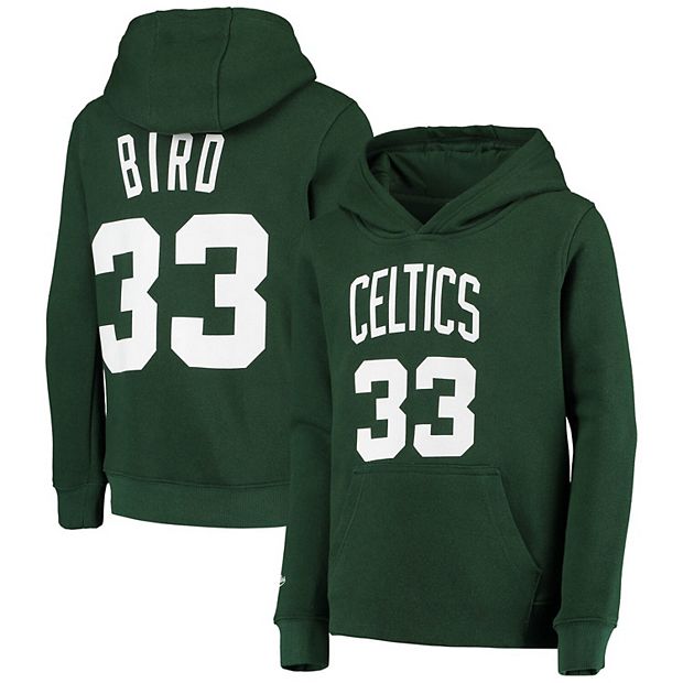 Youth Mitchell & Ness Larry Bird Kelly Green Boston Celtics Hardwood  Classics Name & Number Pullover